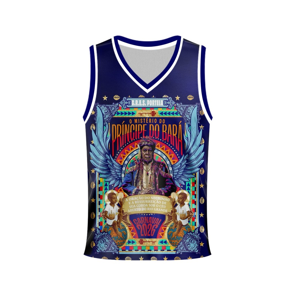 Camiseta Regata Portela Carnaval 2026 Príncipe do Bará Negrinho do Batuque Estampa Full HD Tecido Premium