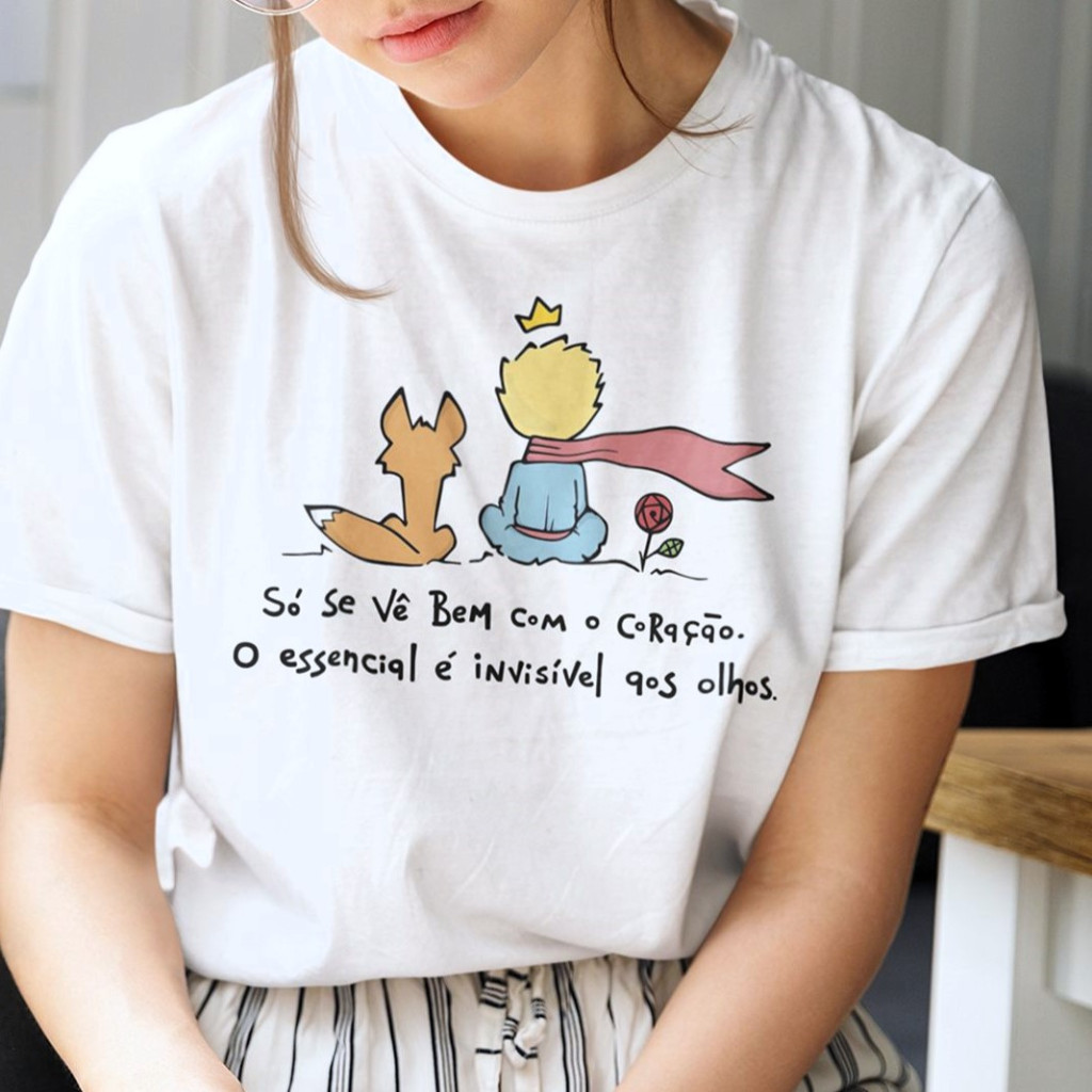 Camiseta Camisa T-shirt 30.1 Livro O Pequeno Príncipe Frase Blusa Literária  Unissex Envio imediato