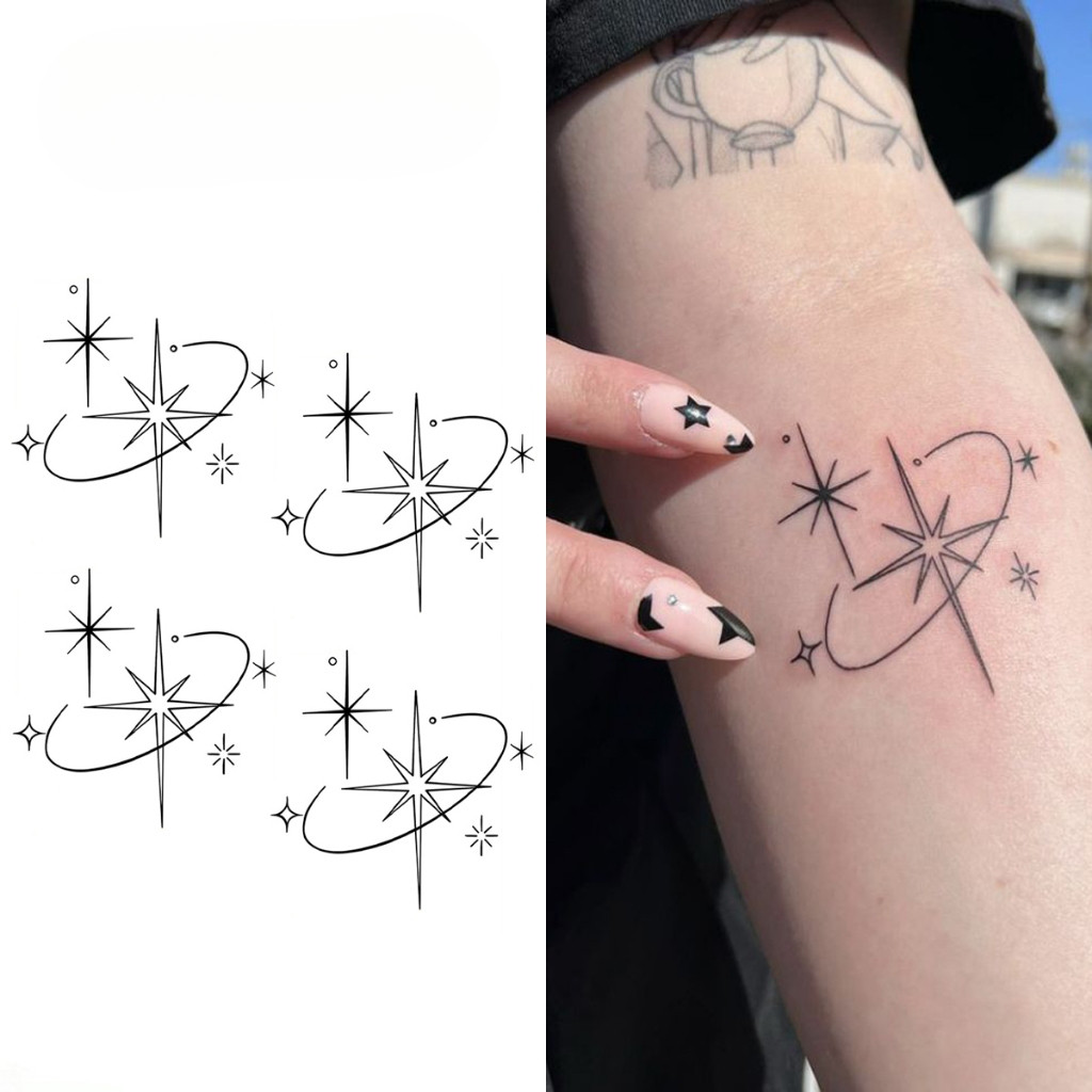 Tatuagem Temporária de Estrela, Dura até 15 Dias, Nova Tecnologia Mágica, Adesivo Semipermanente à Prova d'Água, Adequad