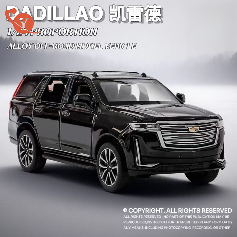 1/24 modelo de liga Cadillac puxar para trás som luz simulação veículo de negócios enviar menino brinquedo coleção prese