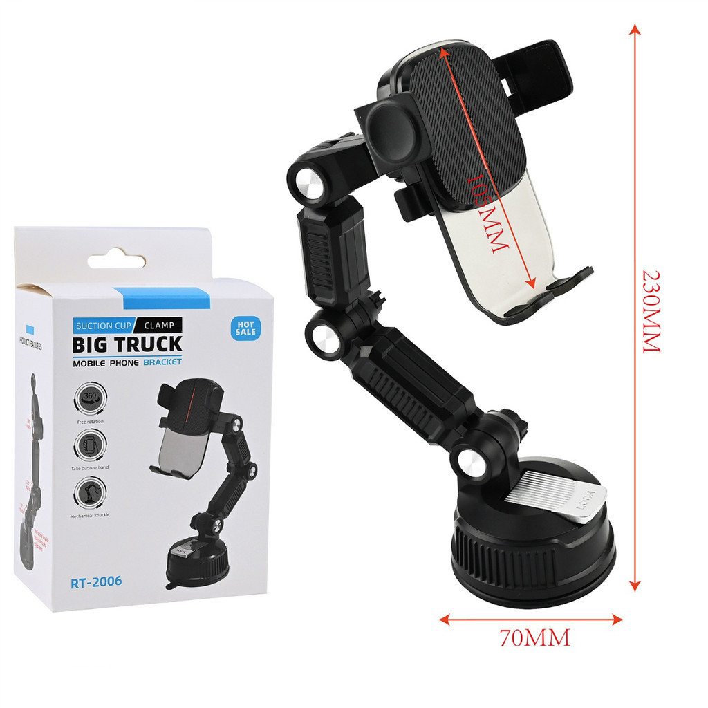 Suporte Celular Automotivo 360° Para Painel E Para-Brisa Braço Ajustável Universal Para Smartphone