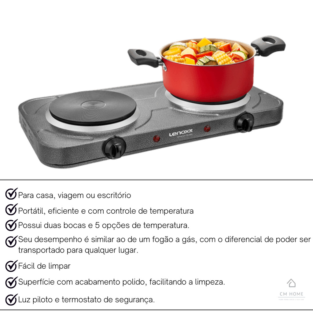 Fogão Elétrico Lenoxx Grand Pratic 2 Bocas 127V