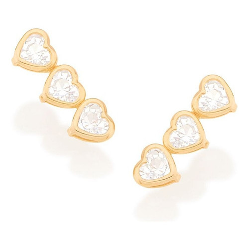 Brincos Rommanel Folheados A Ouro 523260 em Oferta na Shopee