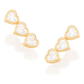 Brincos Rommanel Folheados A Ouro 523260 em Oferta na Shopee