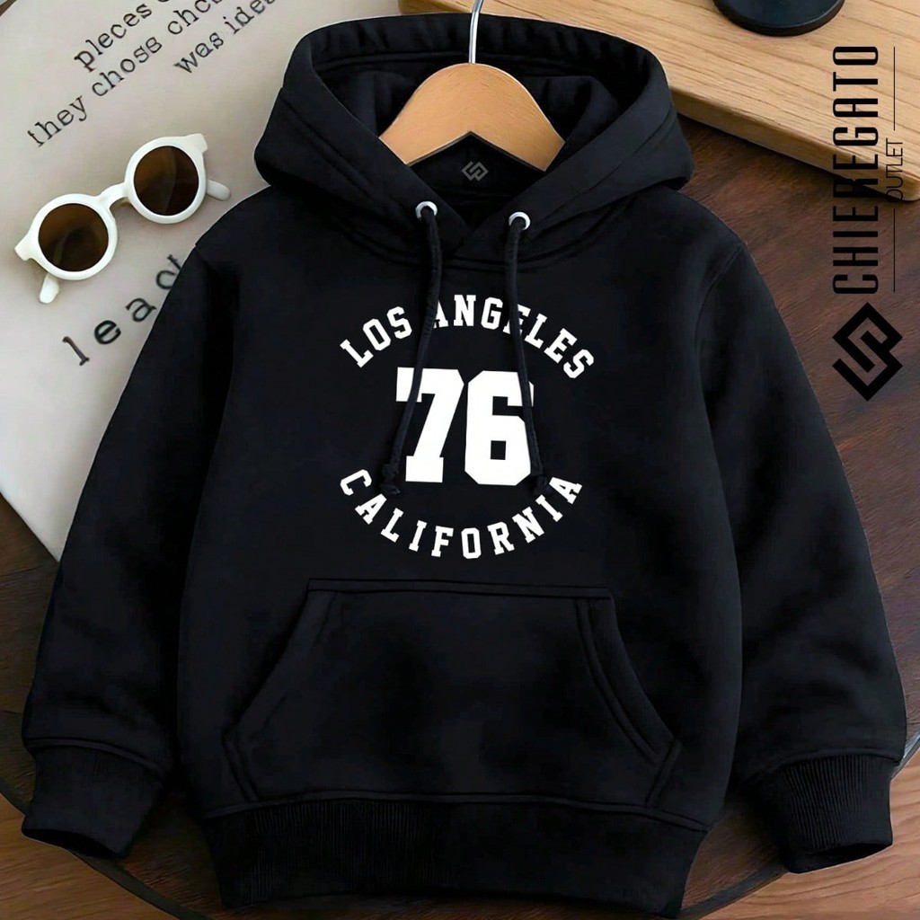 Moletom Infantil Blusa de Frio Moletom Canguru Los Angeles Blusao Unissex Flanelado Juvenil Premium