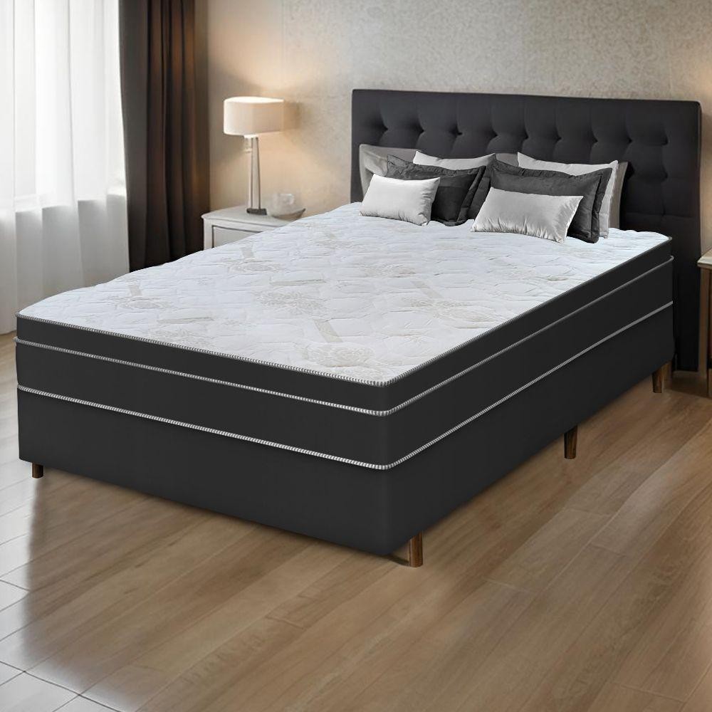 Colchão Casal Com Massageador Espuma D33 Função Ortopédica 138x188cm Preto