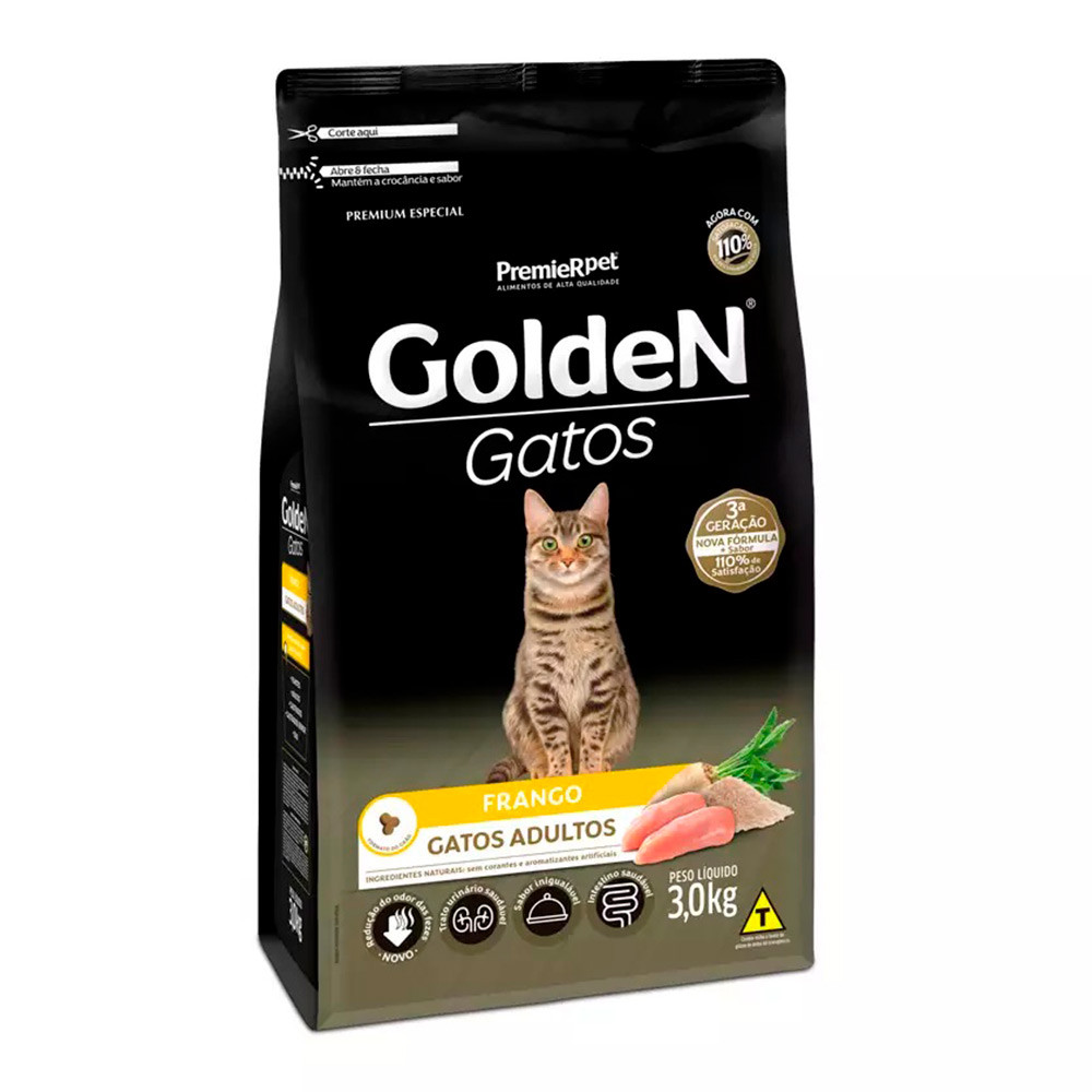Ração Premier Golden para Gatos Adultos Frango 3kg em Oferta na Shopee