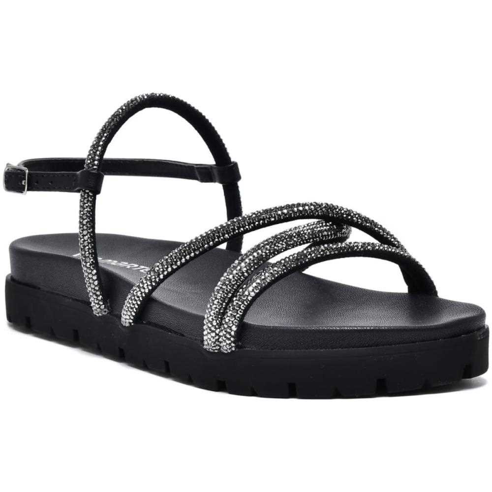 Sandália Papete Strass Tendência Moda 23-17203 Via Marte 