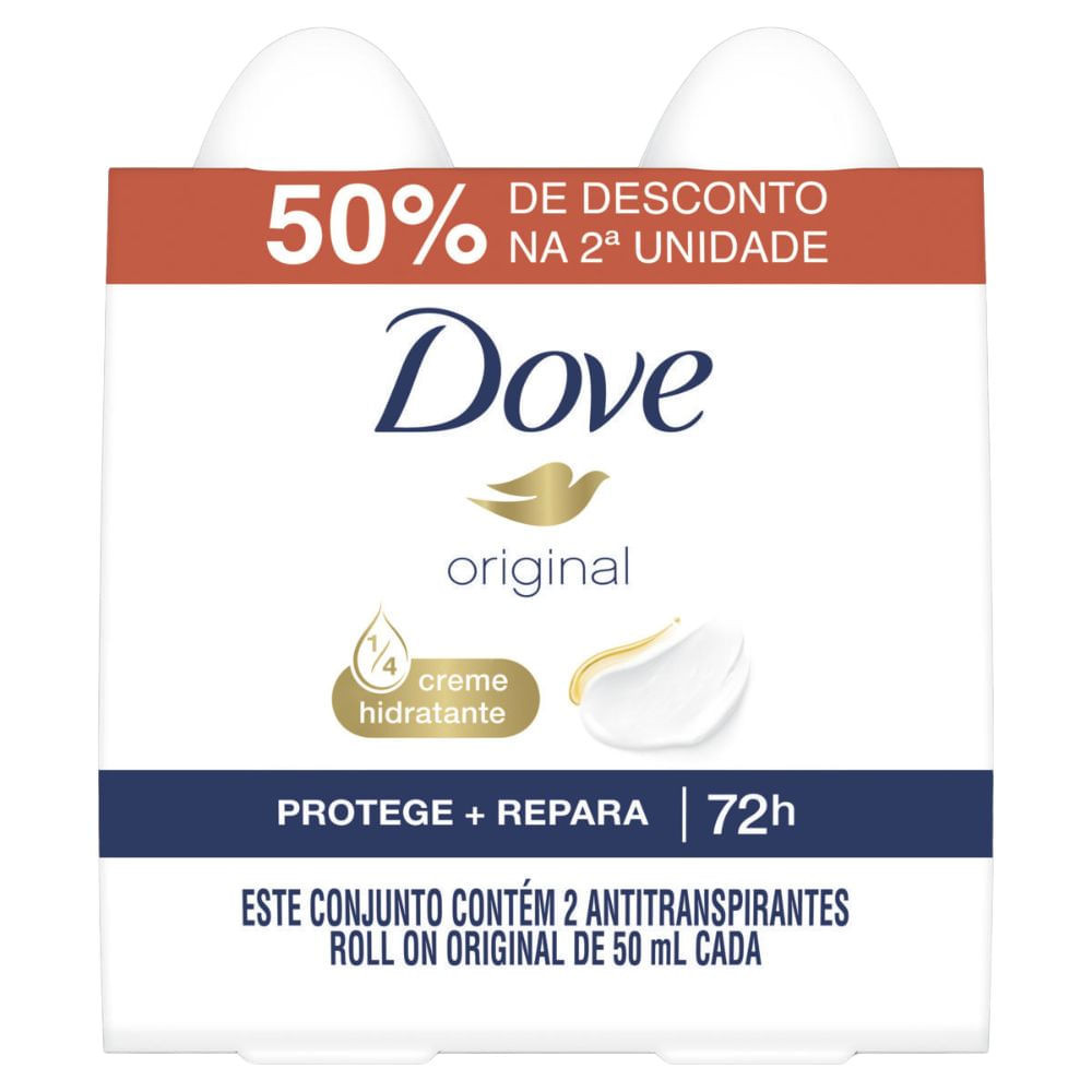 Desodorante Dove Roll On Original 2 Desodorantes de 50ml - Beauty