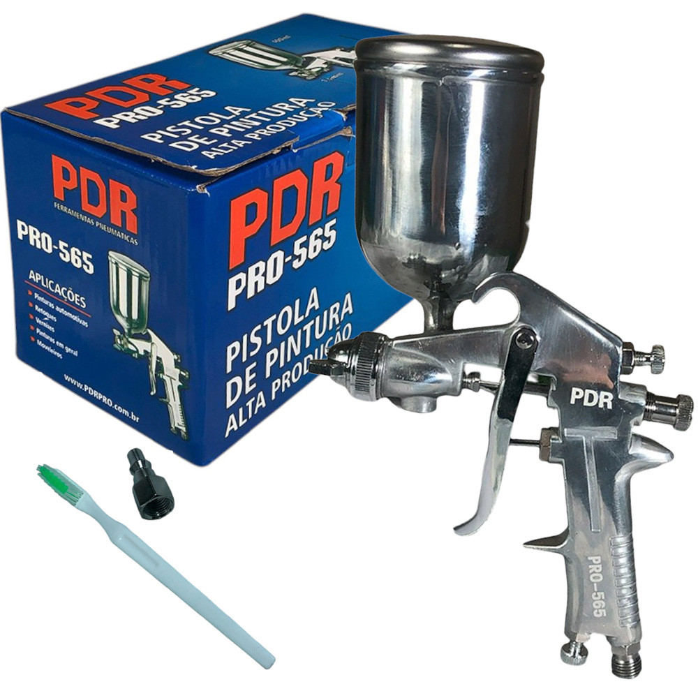Pistola de Pintura Profissional PDR 1.3mm Sistema HVLP a Gravidade 75psi com Copo Alumínio 400ml em Oferta na Shopee