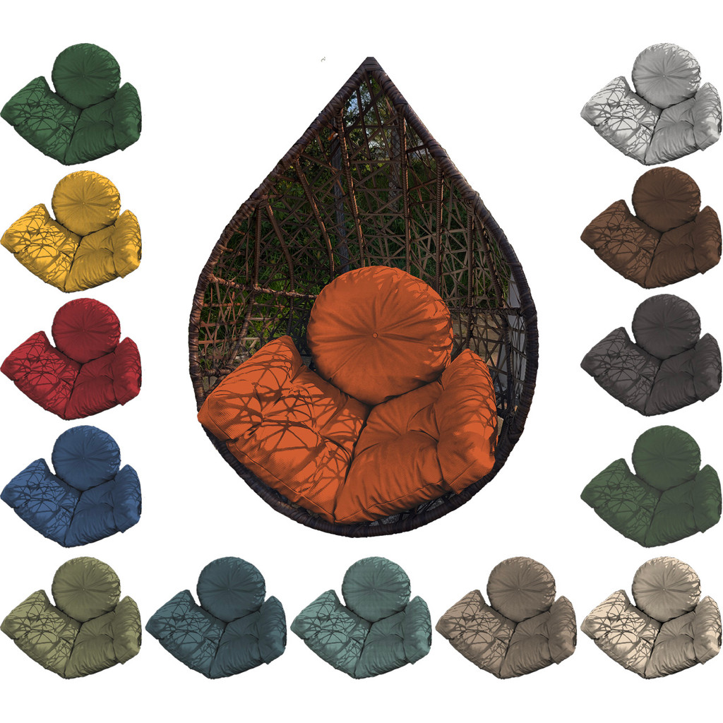 Kit Almofada 120x60 + Redonda 40x40 Impermeável AcquaBlock Ninho Suspenso Área Externa Jardim Cadeira