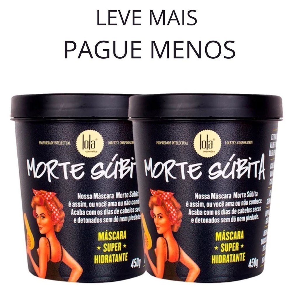 Kit 2 Máscara Morte Subita 450g Lola Cosmetics em Oferta na Shopee