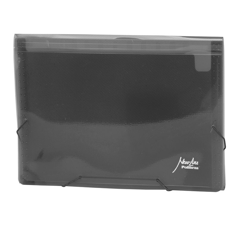 Pasta sanfonada oficio com 12 divisões Fumê Polibras