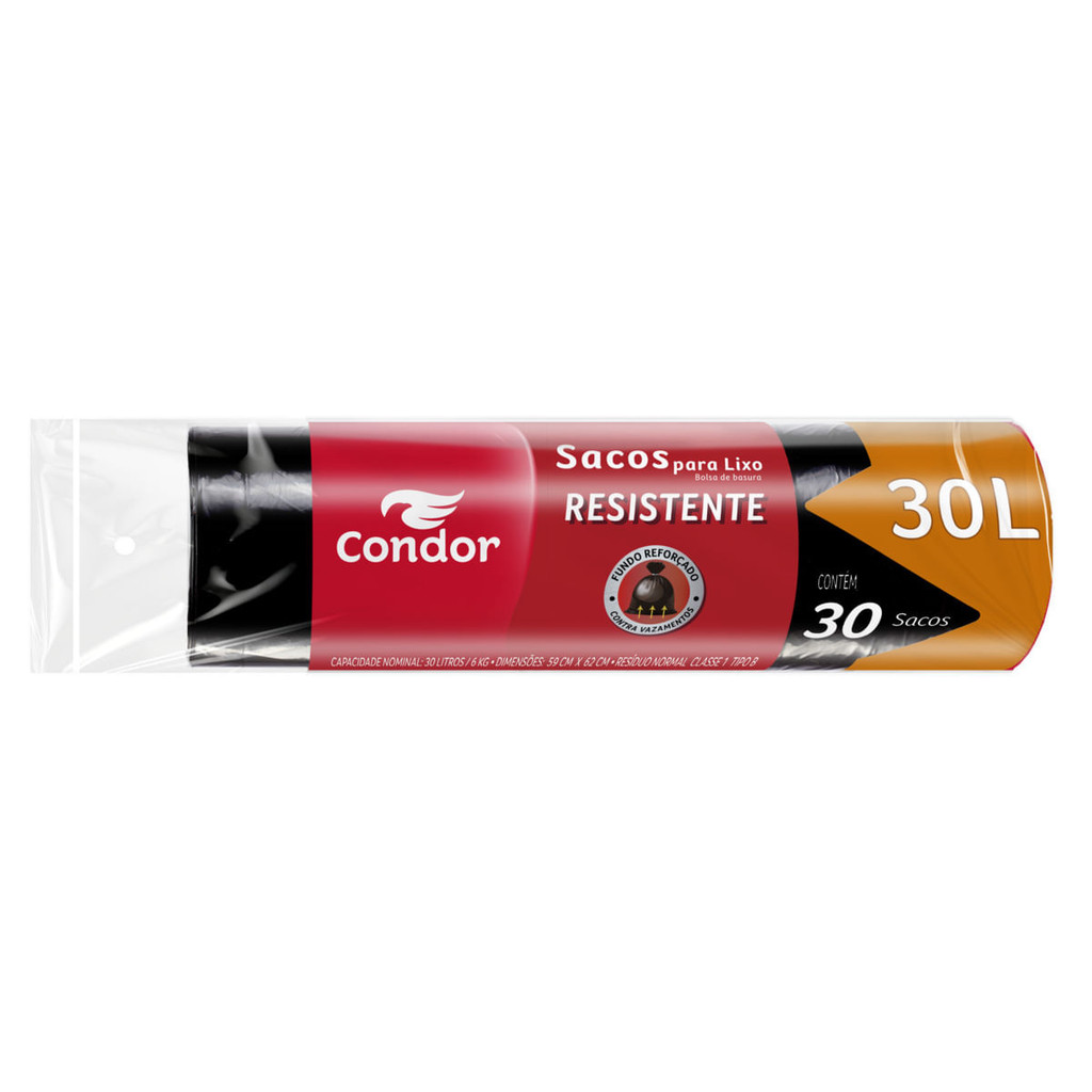 Saco Para Lixo Tipo B 30L Mundo Condor 30 Unidades