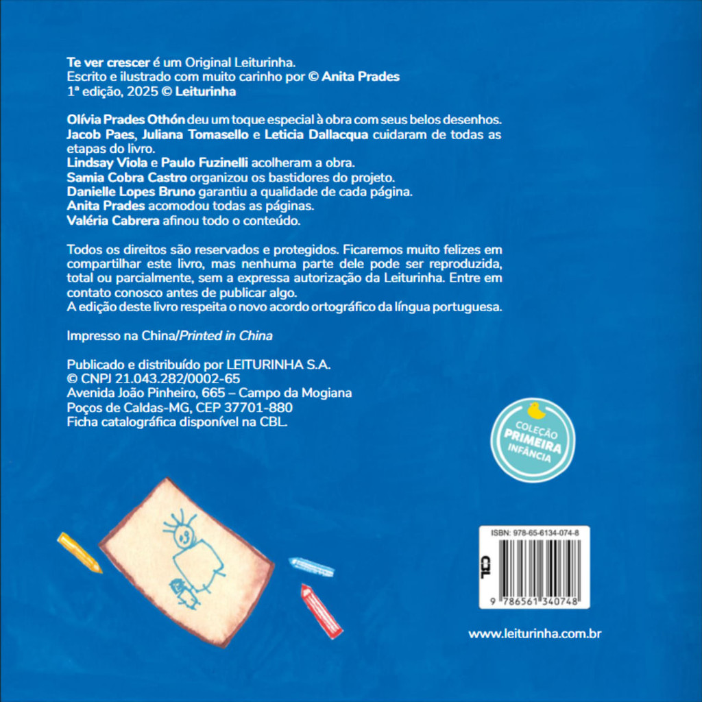 Detalhes do Livro Te ver crescer - Original Leiturinha