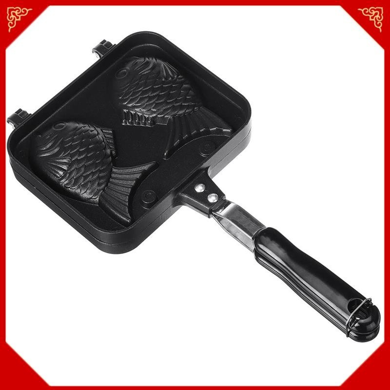 Panqueca De 1 Pedaço De Cozinha Taiyaki Japonesa Em Forma De Peixe Bolo De Sobremesa Quente Dupla Frigideira Moldes De Waffle Liga De Alumínio