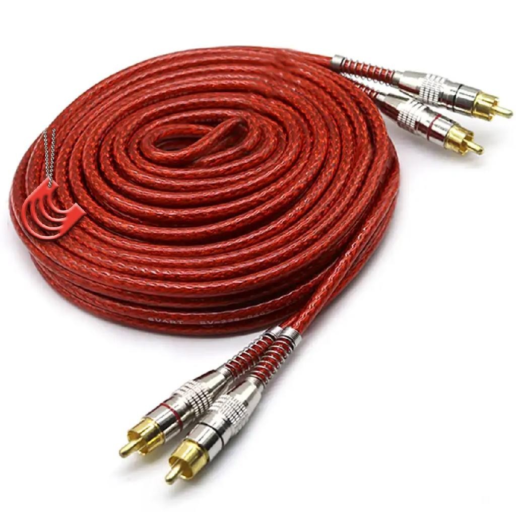 Cabo Rca Injetado Dupla Blindagem 5milímetros 5m 5 Metros Vermelho para Módulo Potência Amplificador - Spare Parts and Accessories for Vehicles