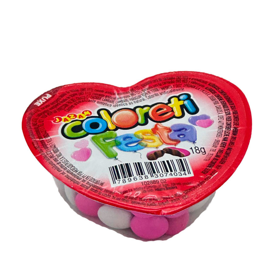 Pastilhas Confeitadas Sabor Chocolate Coloreti Festa Coração - 18g - 1 unidade - Rizzo em Oferta na Shopee