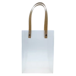 Sacola Transparente Fosca com Alça de Fibra - 15x21x7cm - 1 unidade - Rizzo