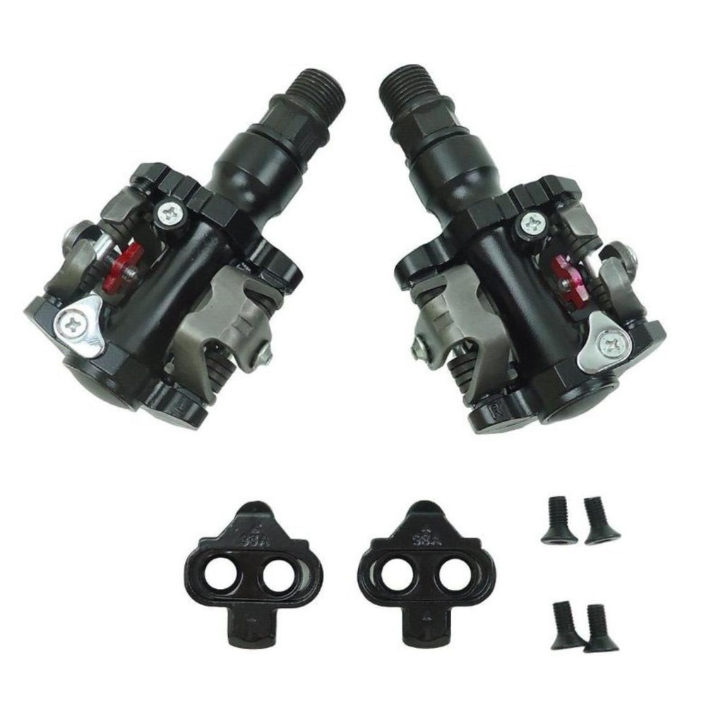 Pedal de encaixe Clip Bicicleta Mountain-Bike Wellgo M919 Preto Com Taquinhos tipo Shimano