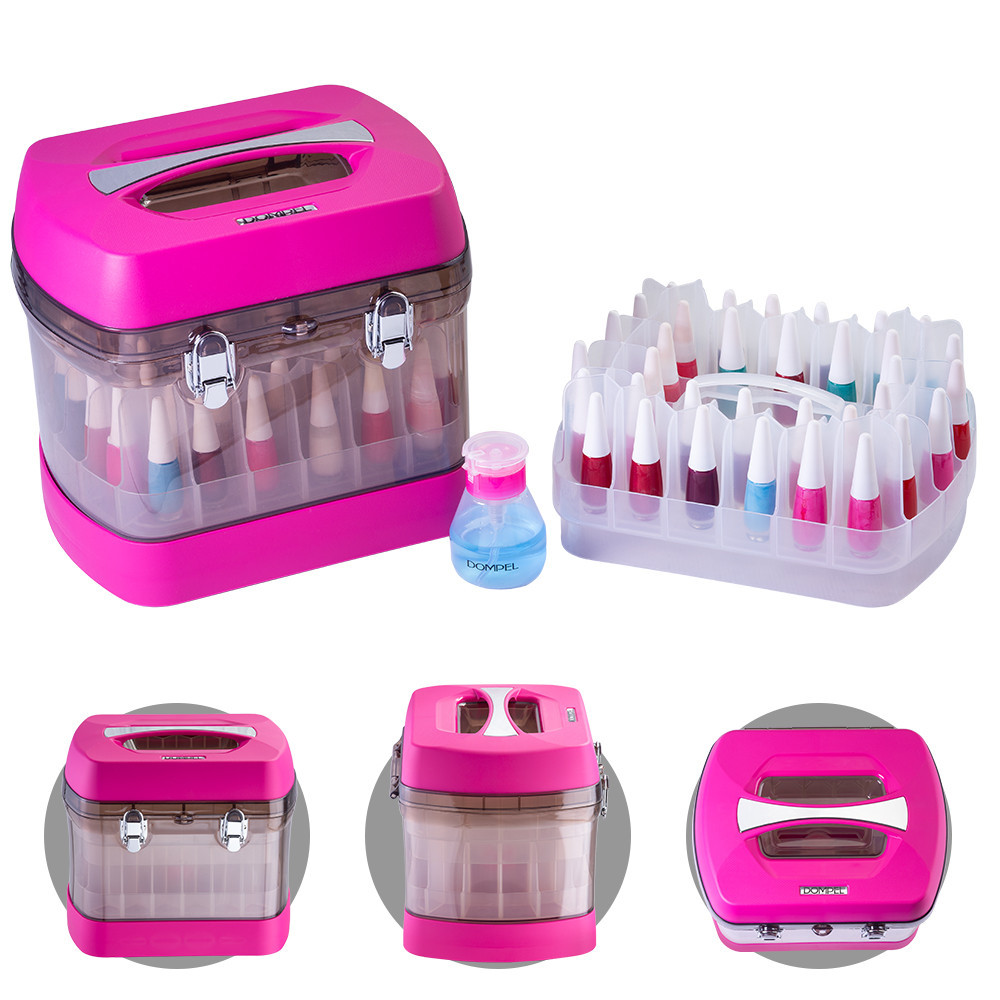 Maleta Para 68 Esmaltes Esmaltebag Organizador Porta Acetona Rosa Dompel