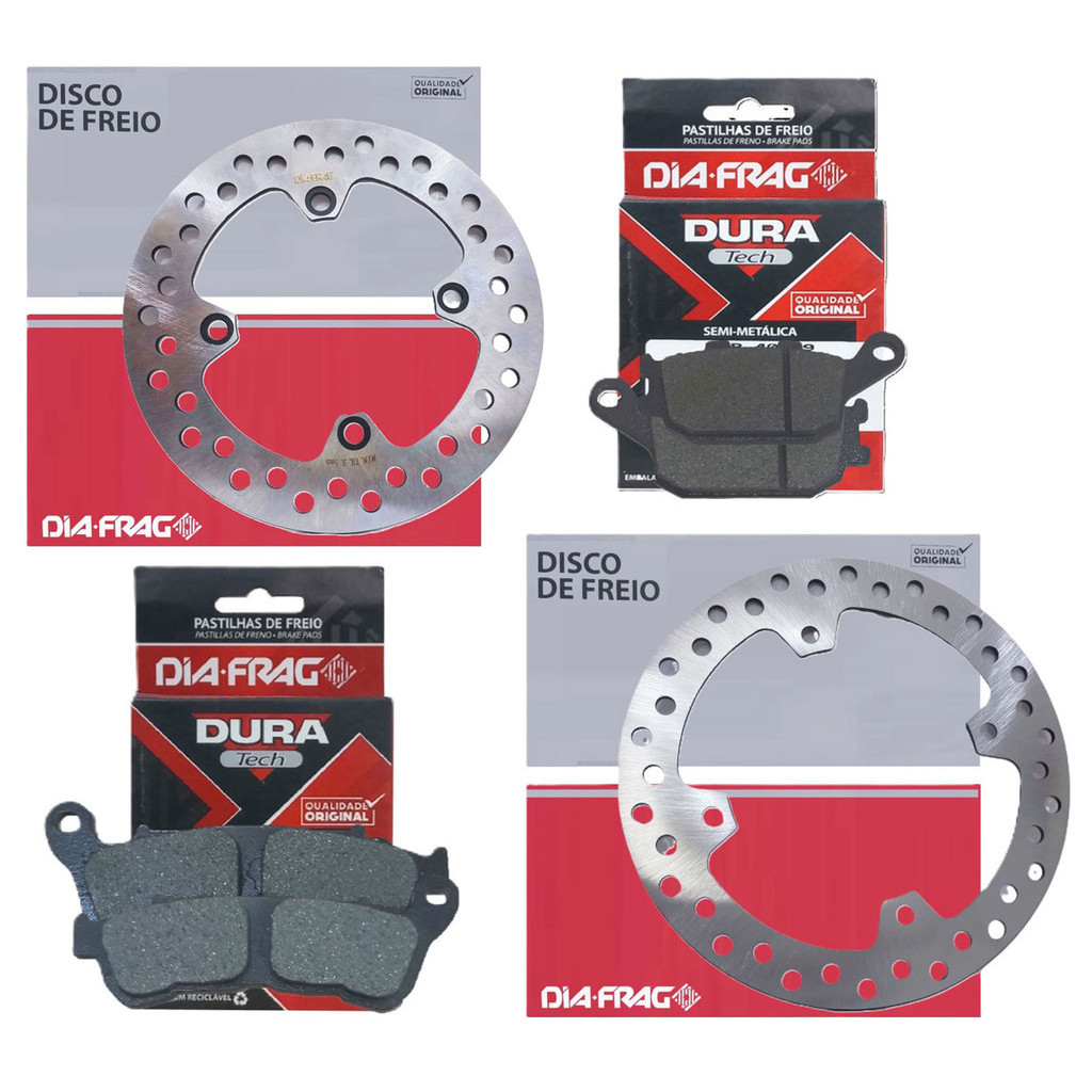Kit Discos de Freio Xre 300 Abs 2009-2018 + Pastilhas Diafrag em Oferta na Shopee