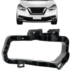 Suporte Moldura Farol Milha Kicks 2016 2017 2018 2019 2020 Preta