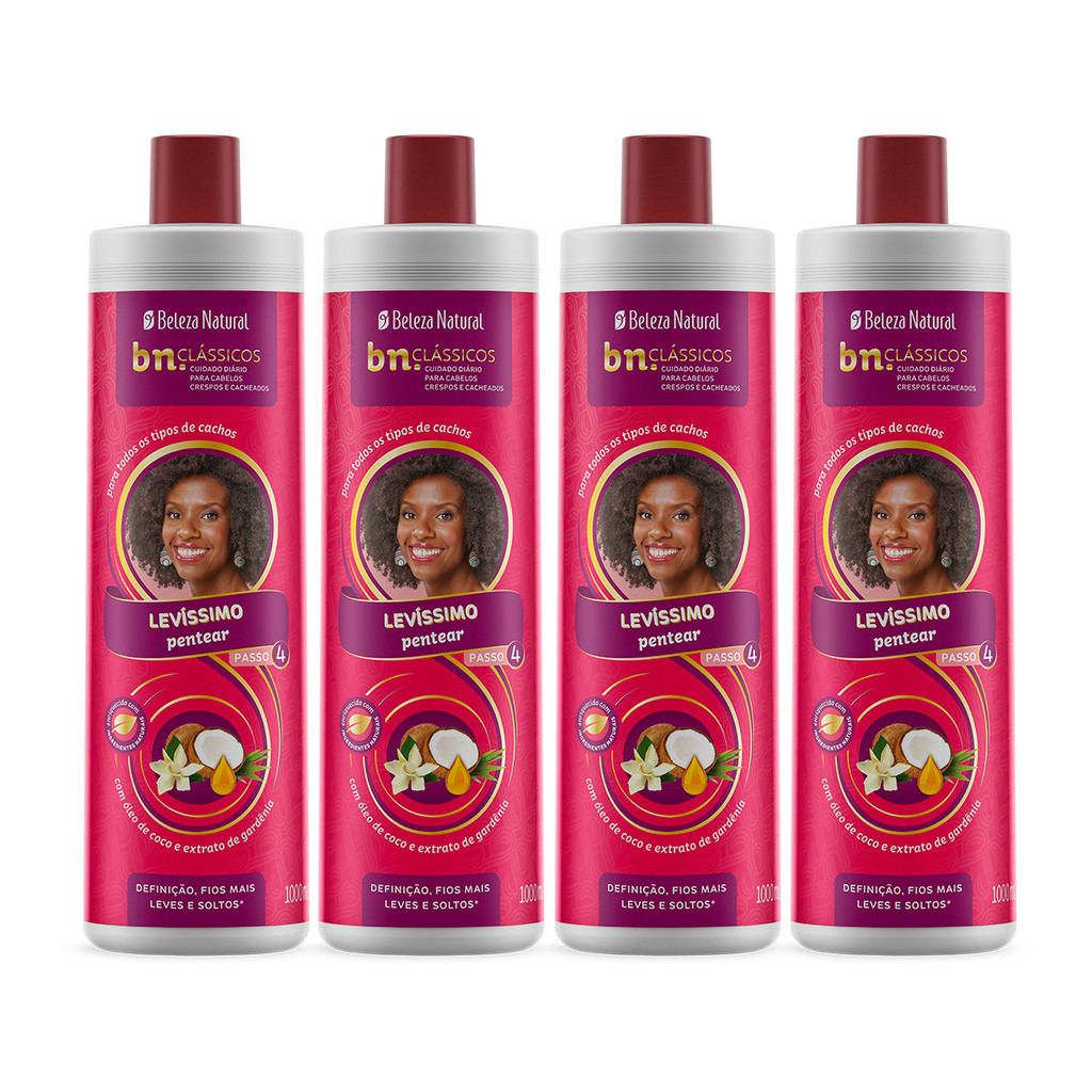 Creme de Pentear para Cachos Levíssimo 1l – Beleza Natural (4 itens) em Oferta na Shopee