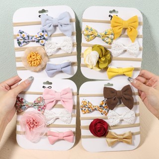 Conjunto De Tiaras Para Bebês Com 5 Unidades/- Acessórios De Cabelo Laço Floral Meninas Recém-Nascidas E Pequenas em Oferta na Shopee