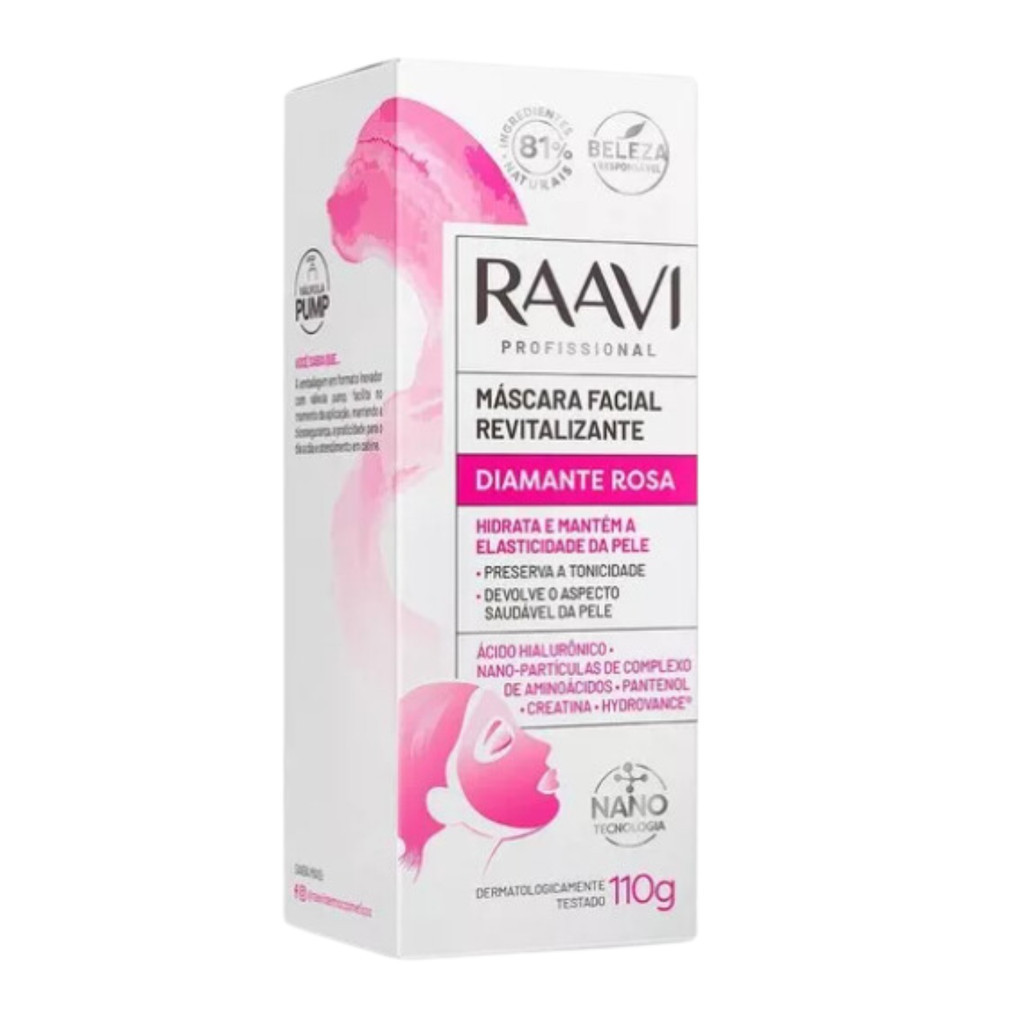 Mascara Raavi Facial Diamante Rosa 110g