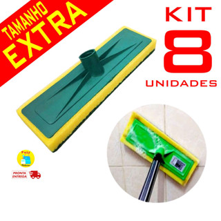 Kit 2 a 8 Lava piso esfregão porcelanato azulejo chão vidro passa cera limpeza pesada s/ cabo em Oferta na Shopee