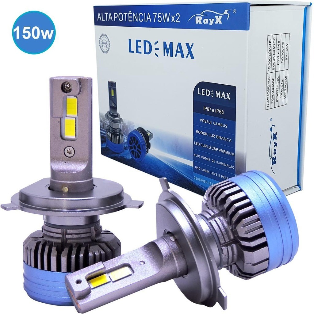 Ultra Led Max RayX 15.000 Lumens 150W 6000k H4 12V 24V - Spare Parts and Accessories for Vehicles