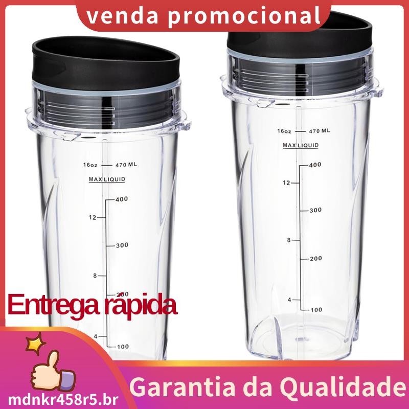 2 Pacotes De 16Oz De Copos De Reposição Peças Para Ninja QB3001SS Fit Compact Personal Blender , Com Tampas . mdnkr458r5br