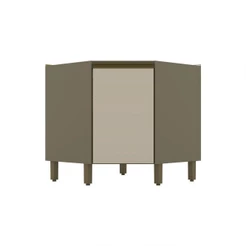 Balcão Canto Oblíquo 01 Porta Connect Henn Duna Com Cristal