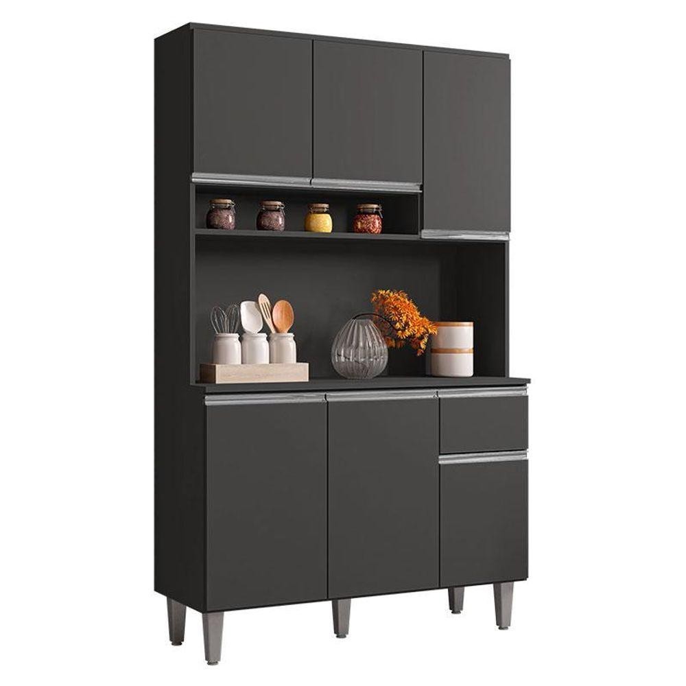 Armário Para Cozinha Kit Márcia Cinza Fosco - Ajl em Oferta na Shopee