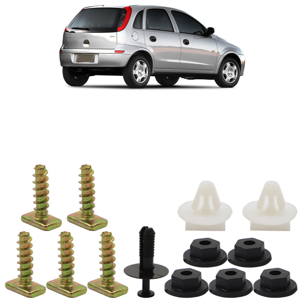 Kit Grampo Presilha Moldura Paralama Traseiro Corsa Hatch 2002 A 2012 13 Peças - Spare Parts and Accessories for Vehicles