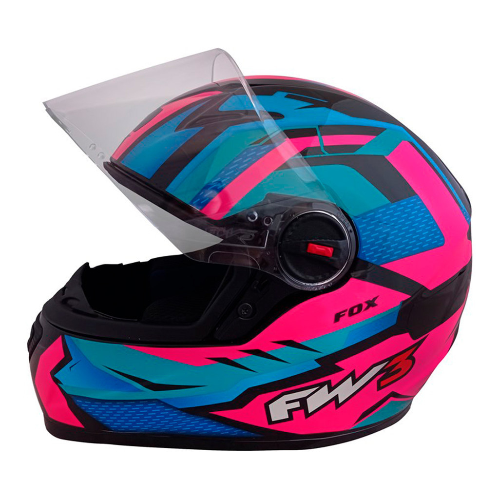 Capacete Moto Fechado GTN Fox Viseira Cristal Rosa Inmetro Tamanho 58 - FW3 - Spare Parts and Accessories for Vehicles