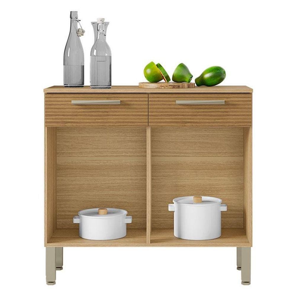 Detalhes do Balcão De Cozinha Ambiente Nala Freijó Supremo Ripado - Kits Paraná