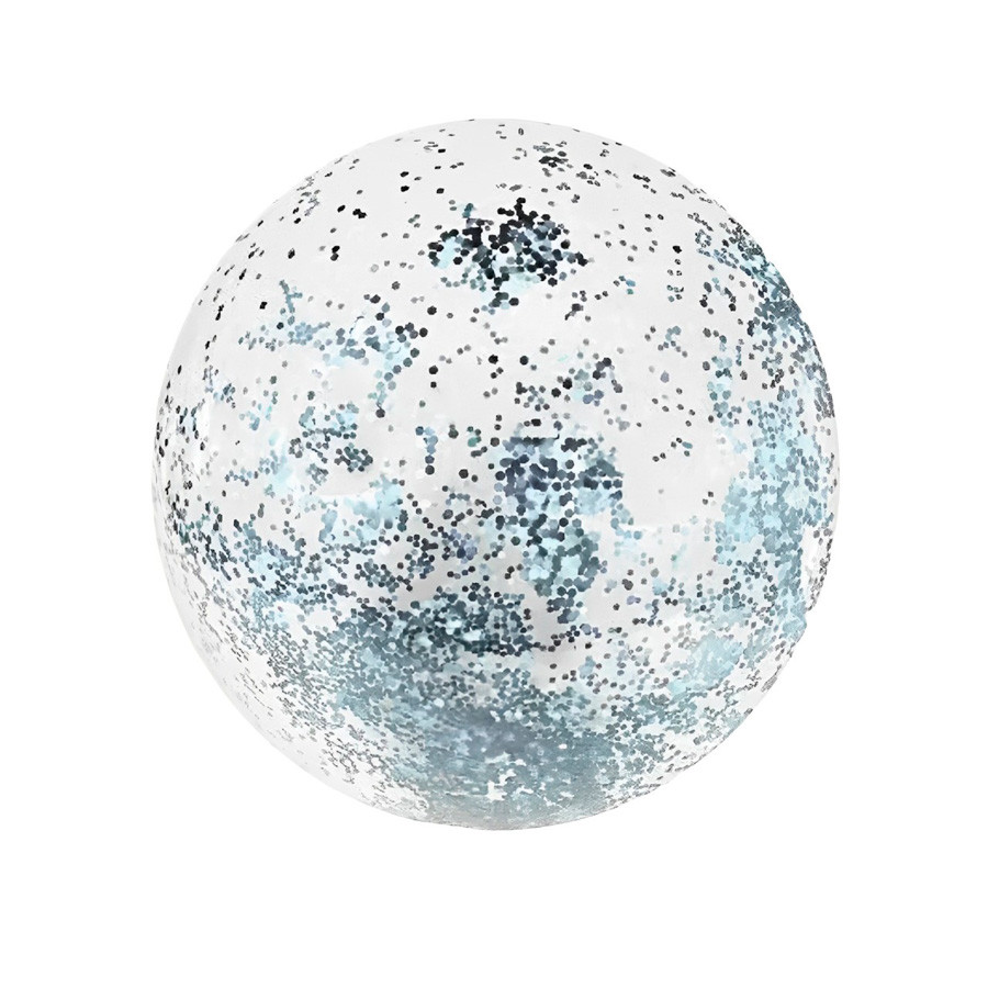 Balão Bubble Transparente com Glitter Prata Hexagonal - 18" 45cm - 1 unidade - Rizzo - Home & Living