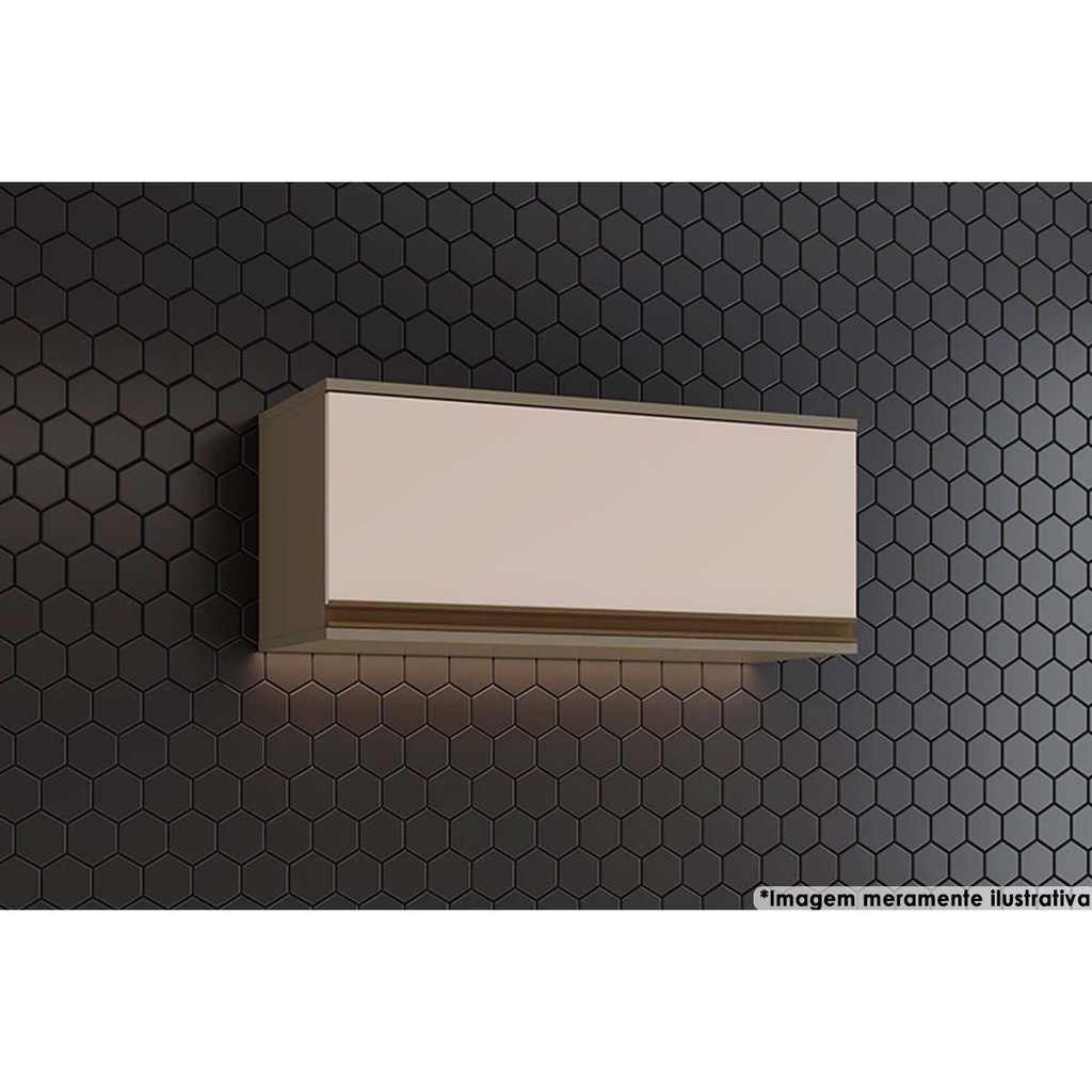 Armário Aéreo p/ Cozinha Connect Geladeira c/1 Porta Basculante 80cm Duna/Cristal - Henn em Oferta na Shopee