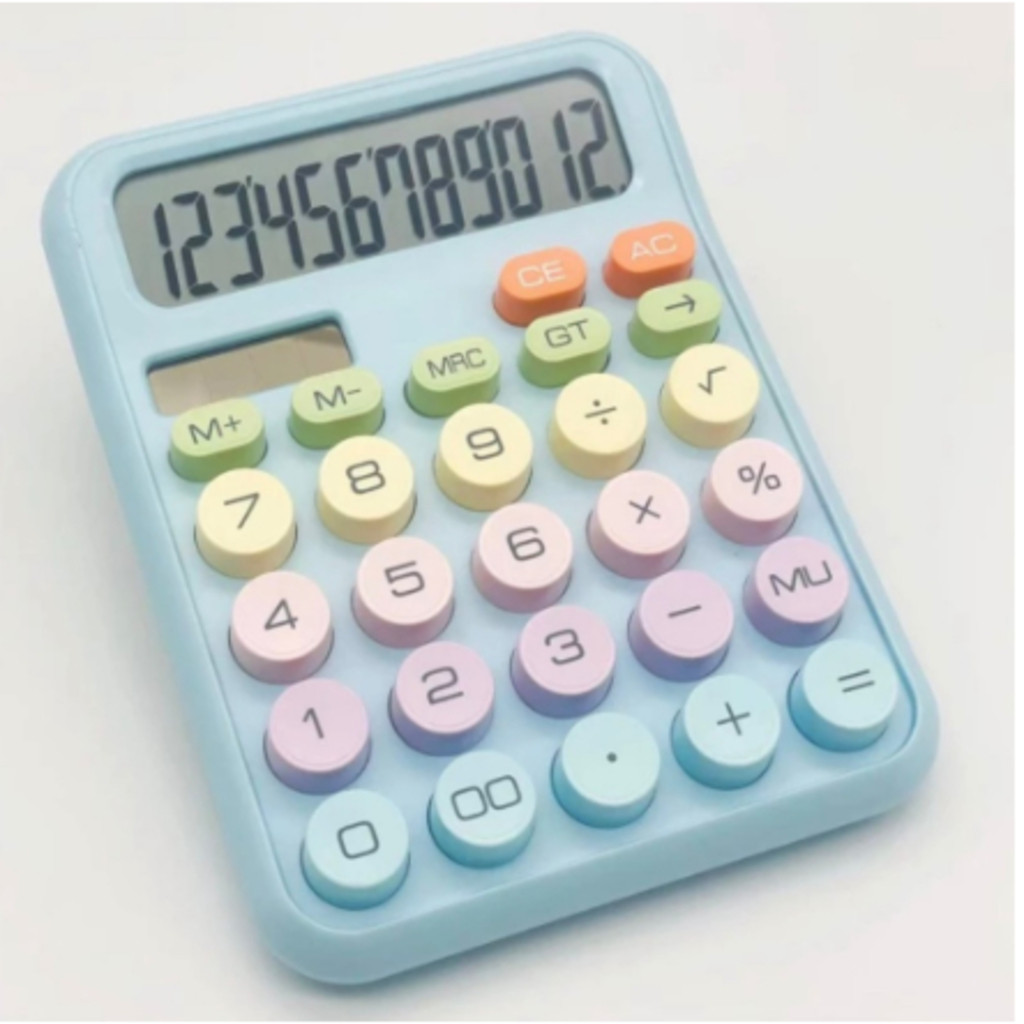 Calculadora 12 Dígitos Teclado Mecânico De Ponto Grande Escola