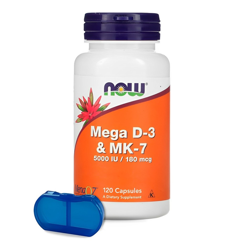 Vitamina Mega D-3 e MK-7 Now Foods 120 Caps + Porta Cápsulas em Oferta na Shopee