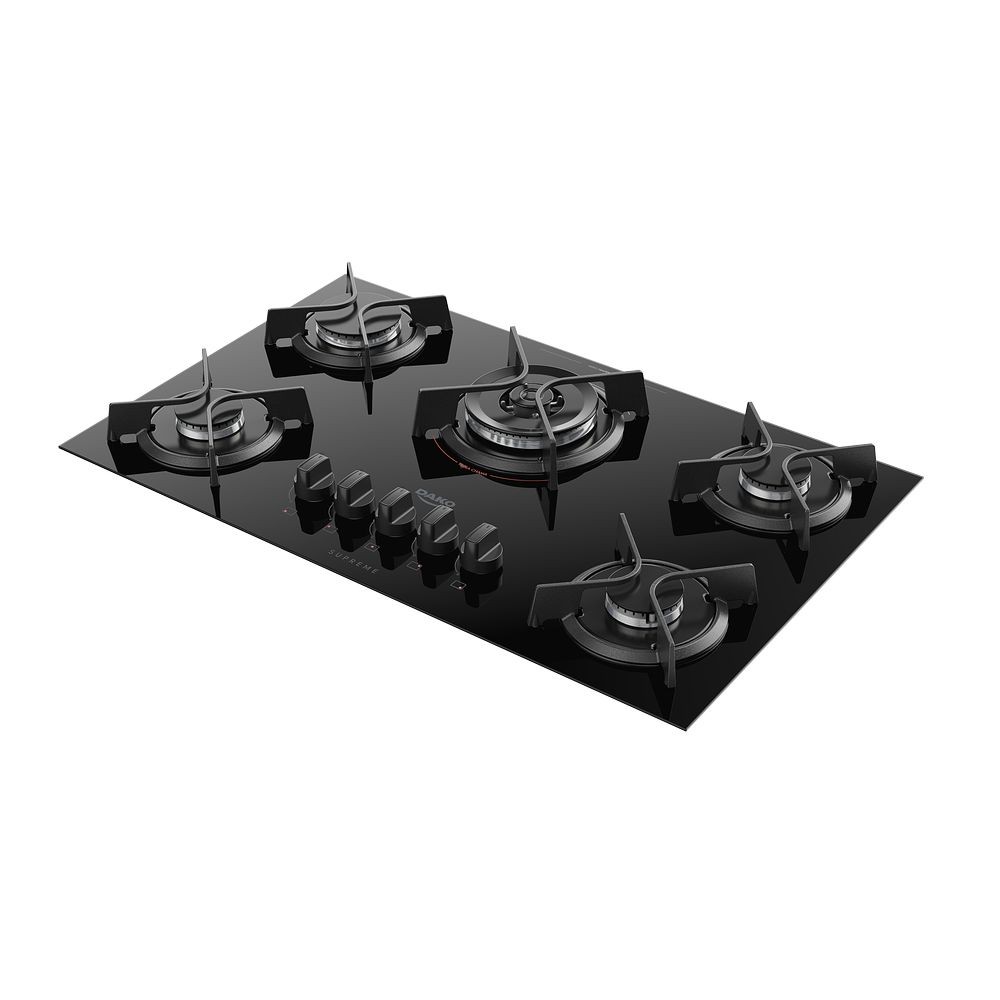 Cooktop 5 Bocas Dako Supreme a Gás Acendimento Automático e Tripla Chama Preto Bivolt em Oferta na Shopee