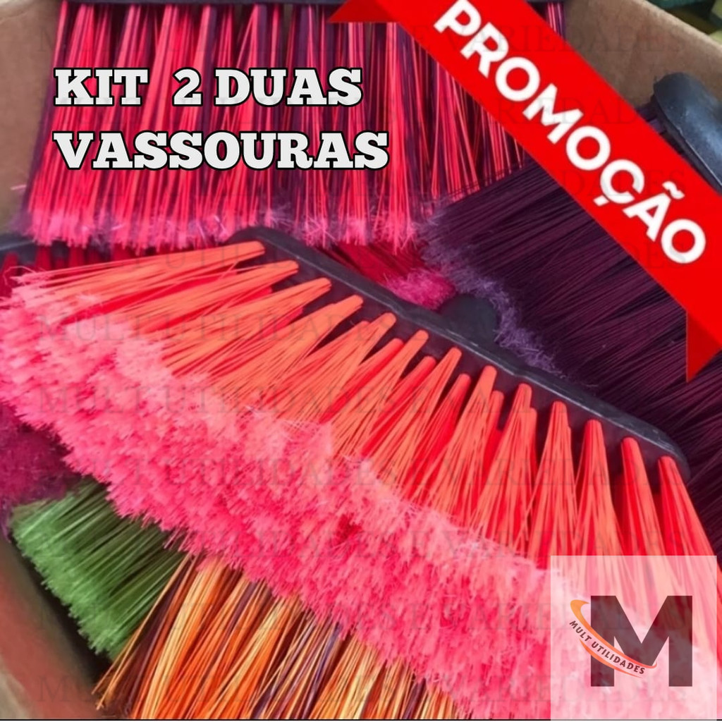KIT 2 VASSOURAS vassoura light sem capa sem cabo condor em Oferta na Shopee