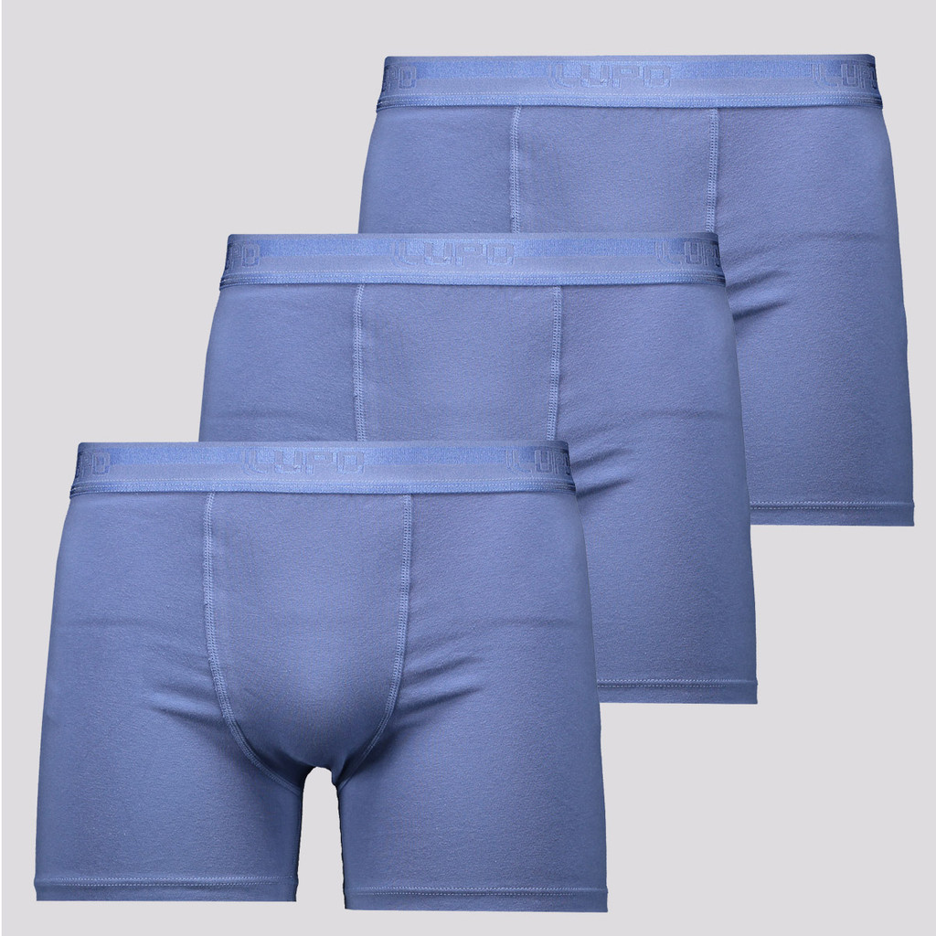 Kit de 3 Cuecas Boxer Lupo Elastic Soft Azul