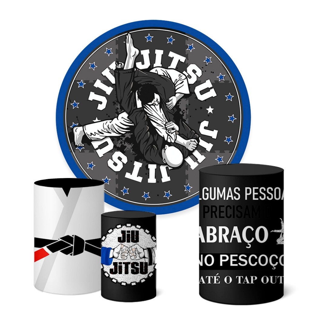Trio Capas Cilindro + Painel Redondo 1,50m Jiu Jitsu em Oferta na Shopee