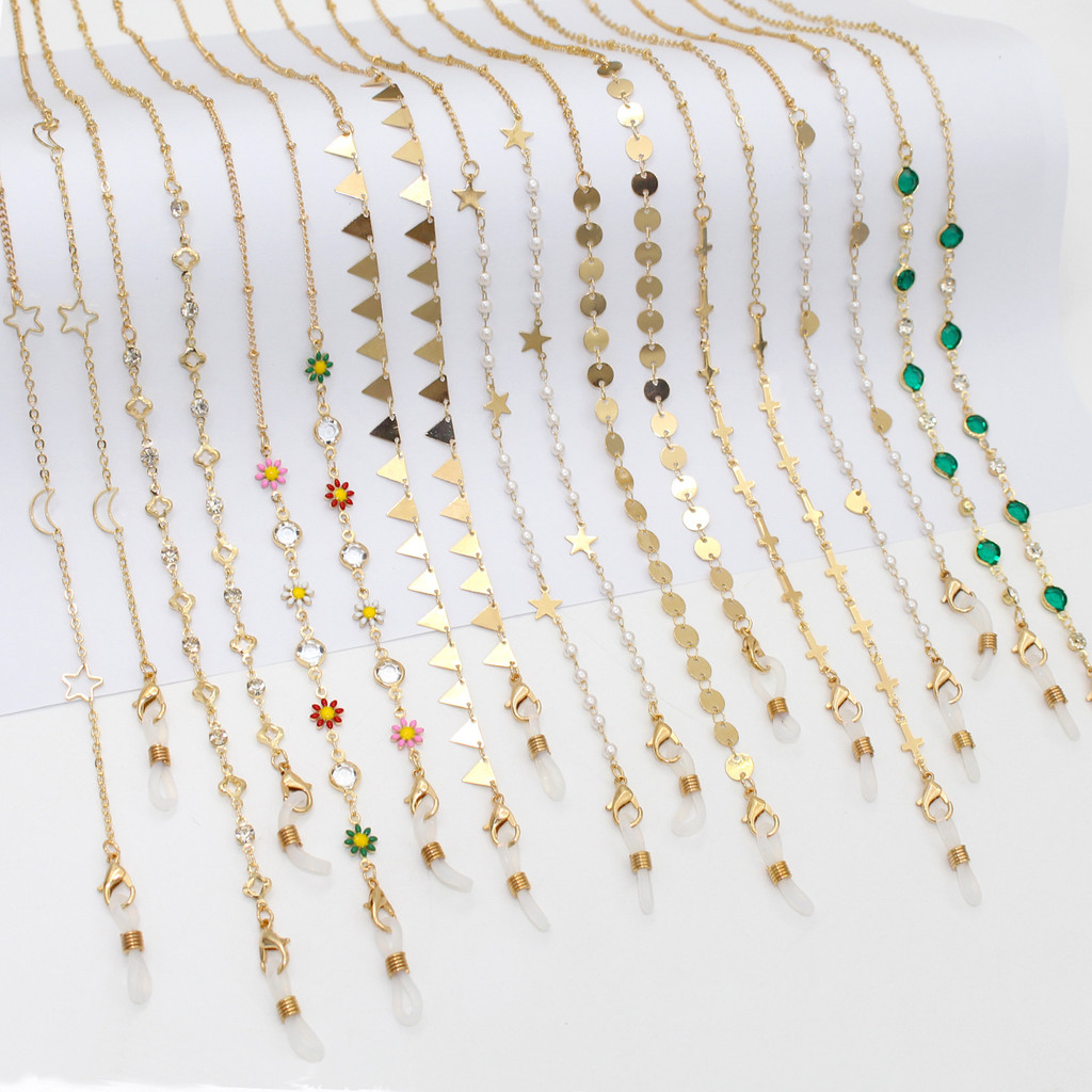 Óculos cadeia Moda viajante anti-perda óculos cordão pequena fragrância máscara cadeia acessórios criativos em Oferta na Shopee