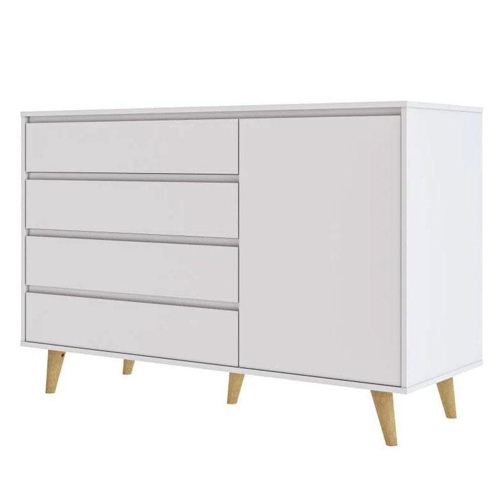 Cômoda Infantil Gran Lorena Branco Acetinado - Carolina em Oferta na Shopee