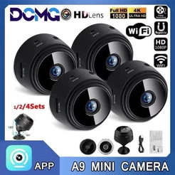 Câmeras A9 HD Mini com visão noturna Wifi Câmera 1080P Vigilância