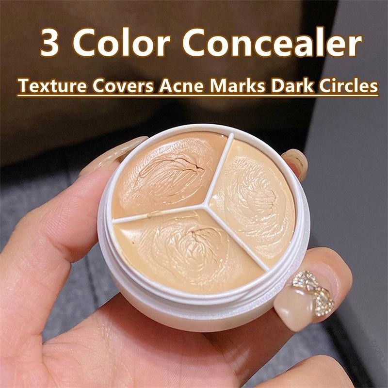 A Textura De Corretivo À Prova D'água Tricolor Pode Cobrir Marcas De acne Creme Clareador De Configuração De Maquiagem De Longa Duração Portátil Para Rosto De Iniciantes em Oferta na Shopee